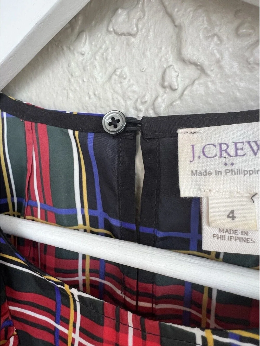 J Crew Plaid Tartan Sleeveless Blouse Ruffle Holiday Stewart Academia Top 4.